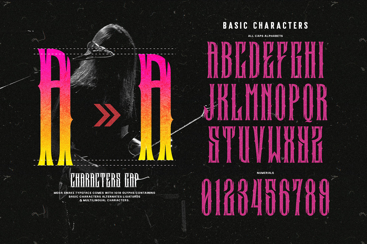 Mega Snake Typeface, a Blackletter Font by alit design (Photo 4 of 20)