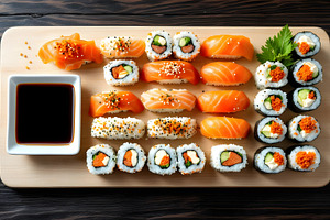Sushi Platter with Salmon Nigiri, a Food & Drink Photo by Stock Shape