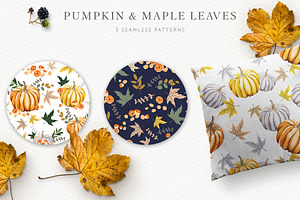 Pumpkin & Maple Leaves