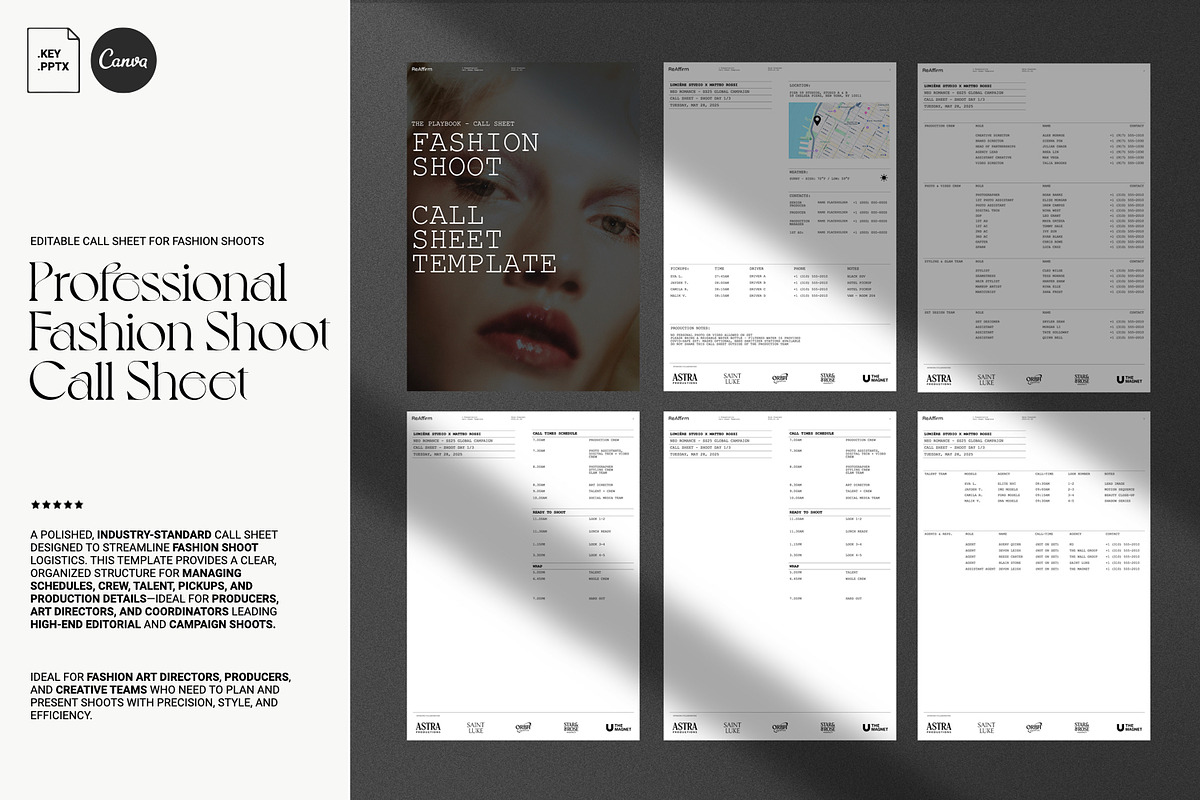 Fashion Call Sheet Template, a Social Media Template by ReAffirm (Photo 1 of 4)