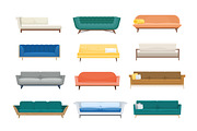 Comfortable sofas, couches set, a Decorative Illustration by Good Studio (Thumbnail 1 of 4)