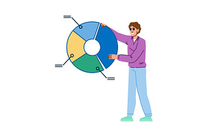 Businessman analyzing pie chart for, a Finance Illustration by pikepicture