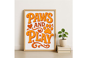 Paws and Play Retro Pet Lover Print, a Background Graphic by LaseredNinja (Thumbnail 2 of 7)