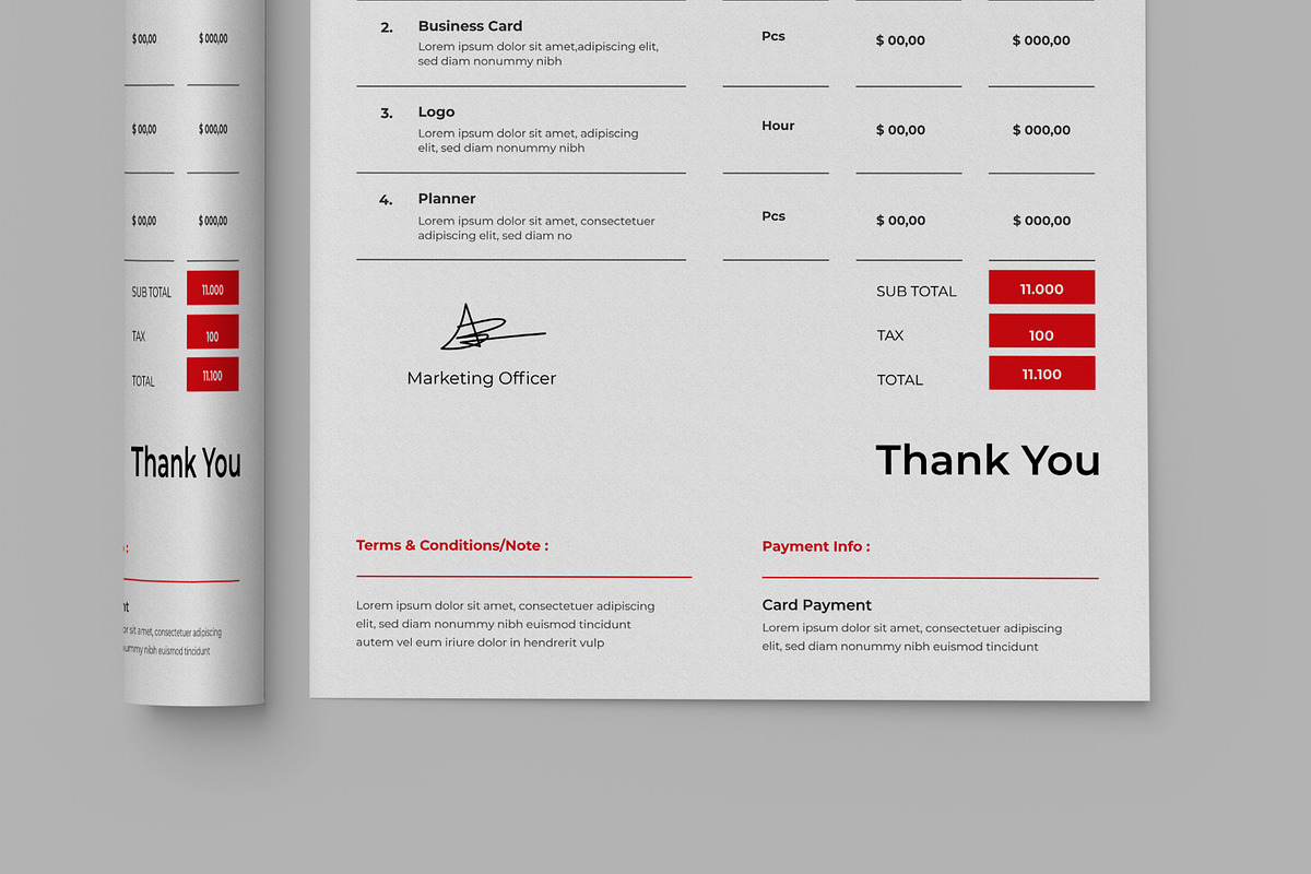 Red Invoice Template, a Stationery Template by MightyDesign (Photo 5 of 8)
