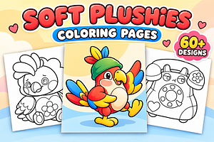 Soft Plushies Coloring Pages Vol. 4
