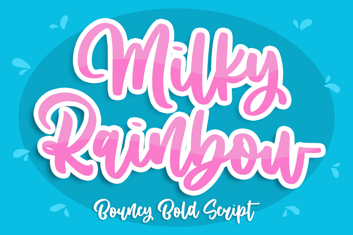 Milky Rainbow, a Script Font by Abo Daniel Studio (Photo 1 of 9)