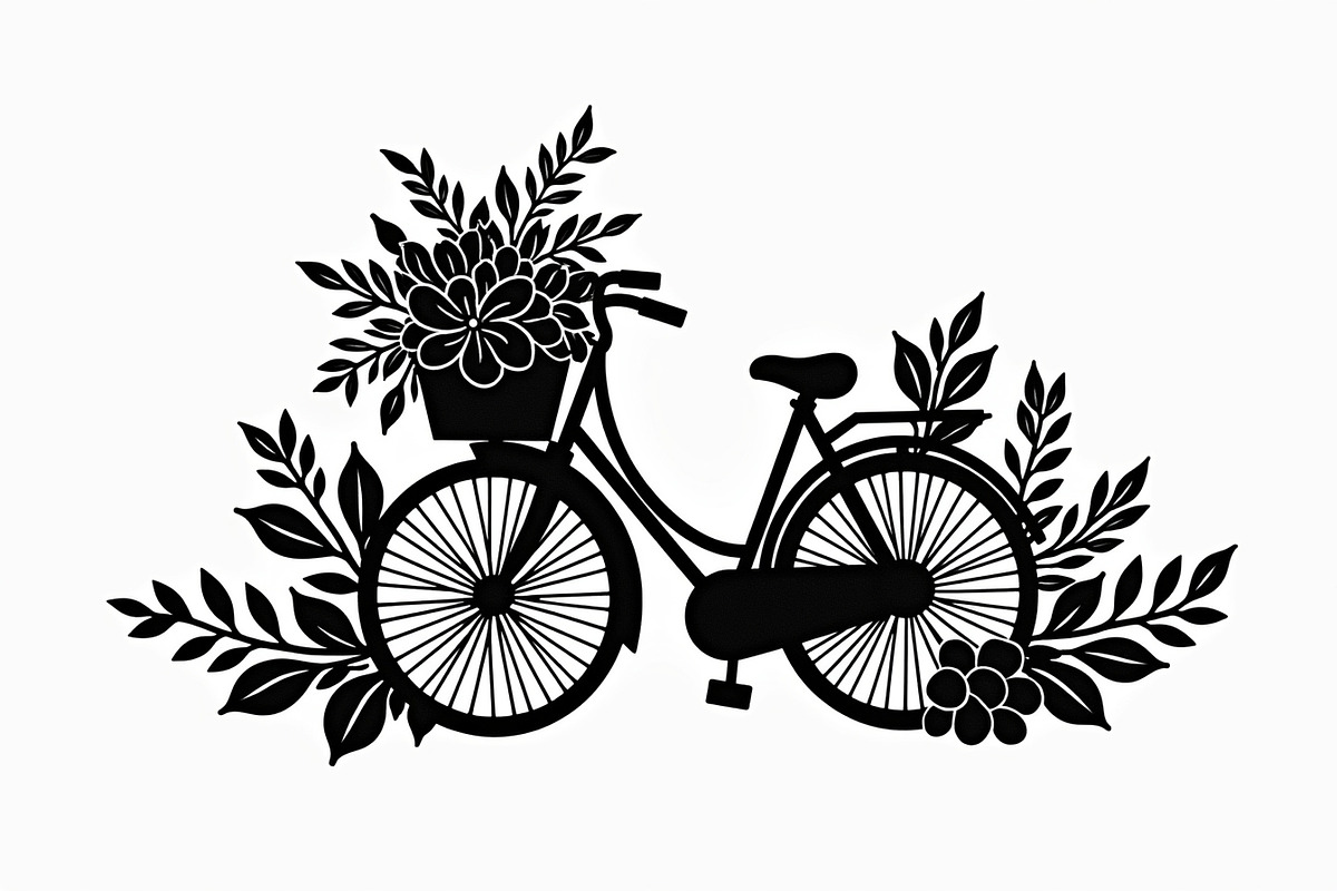Charming Bicycle with Flowers, an Illustration by Amazin_art (Photo 21 of 21)