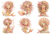 Whimsical Summer Mermaid Clipart, an Illustration by Daily.Designs (Thumbnail 6 of 6)