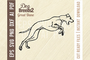 Great Dane - Jumping Dog SVG