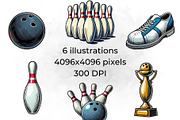Bowling Clipart Collection, a Sport Illustration by QM_ART (Thumbnail 2 of 7)