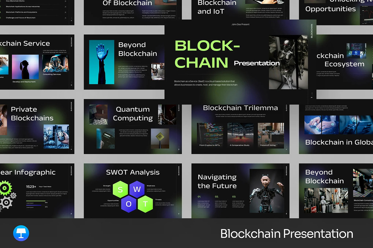 Digital Blockchain Keynote, a Presentation Template by Fit-tee (Photo 1 of 2)