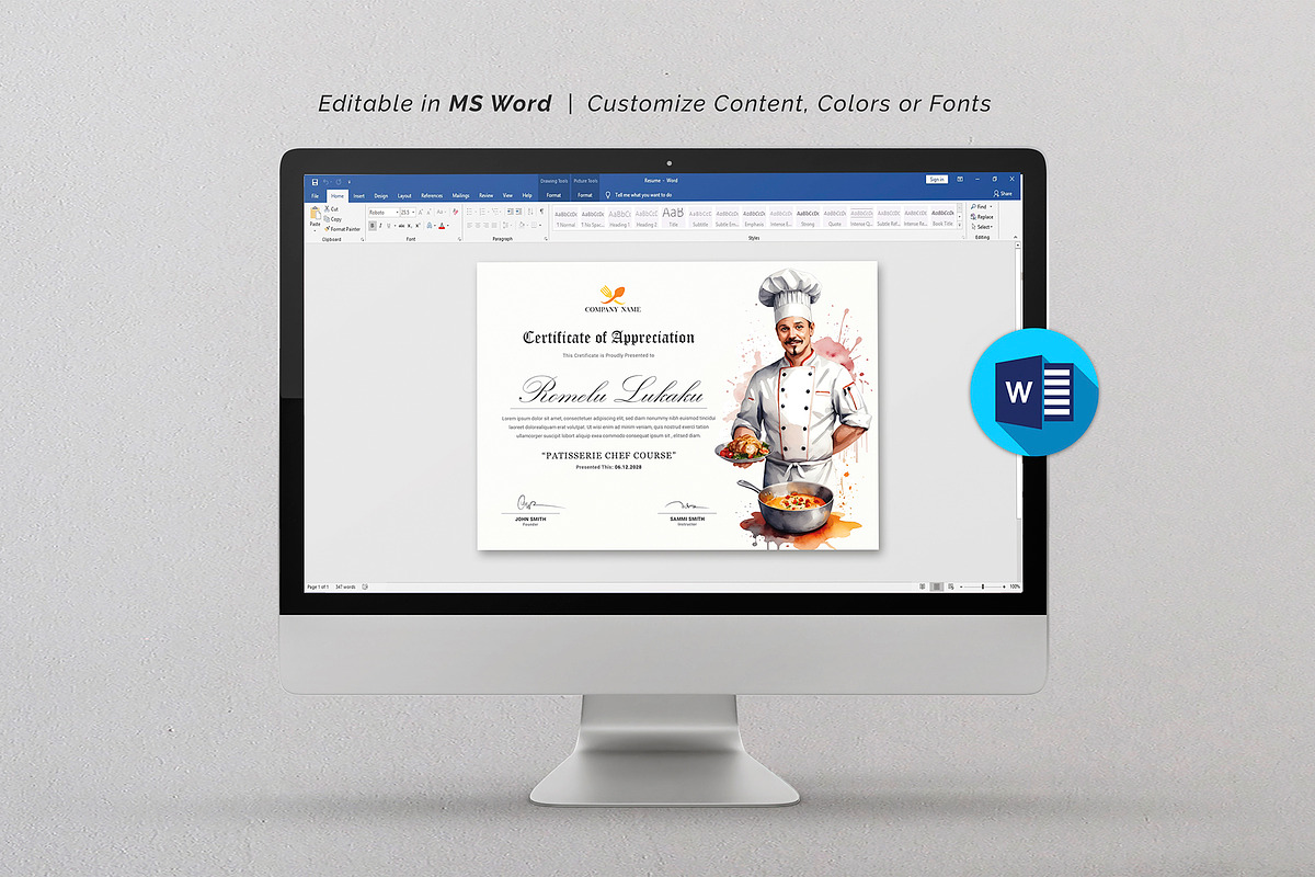 Chef Certificate, a Stationery Template by DesignDevisers (Photo 9 of 10)