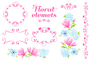 SET / Magnolia's Elegant elements, a Texture Graphic by Nadin_Lebedeva (Thumbnail 1 of 7)