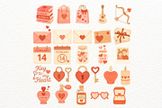 Watercolor Valentine's Day Clipart, an Illustration by Nicolle's Colorful Art (Thumbnail 6 of 7)