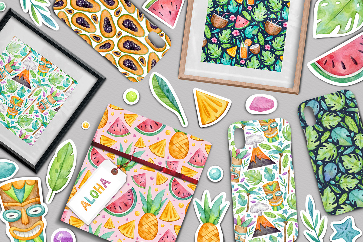 Hawaii Tropic set | 76 elements |, a Decorative Illustration by Aquarellka (Photo 2 of 7)