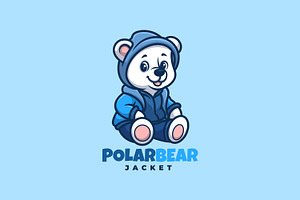Polar Bear Jacket Cartoon Mascot Log, a Branding & Logo Template by Gumrega Studio