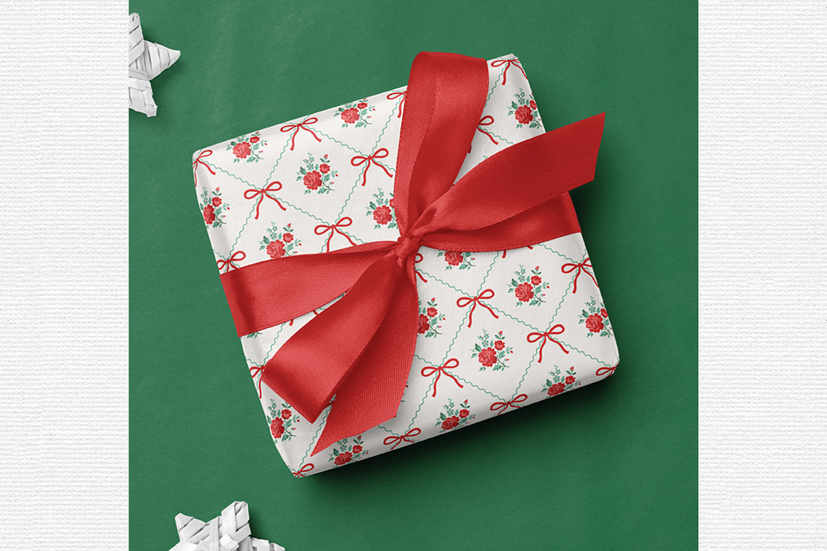 Christmas Pattern Roses & Bows, a Pattern Graphic by Schatzi Graphik (Photo 5 of 6)