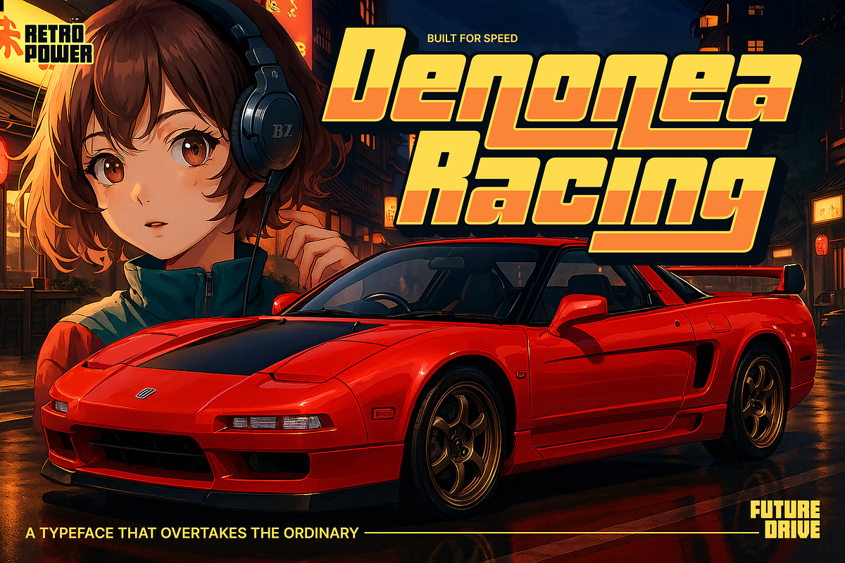 Denonea Racing - Bold Speed Fonts, a Sans Serif Font by Konstantine Studio (Photo 1 of 10)