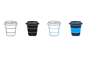 Takeaway Coffee Cup Icons, an Object Illustration by Gentle Studio