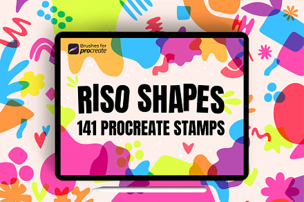 140+ procreate riso shape stamps