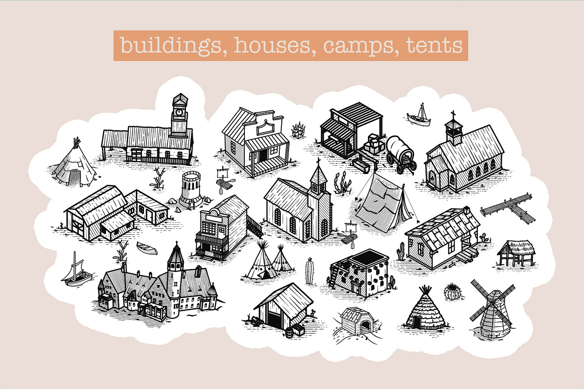 Wild West Procreate Map Brushes, a Brush Add-On by BrushBoy (Photo 9 of 14)