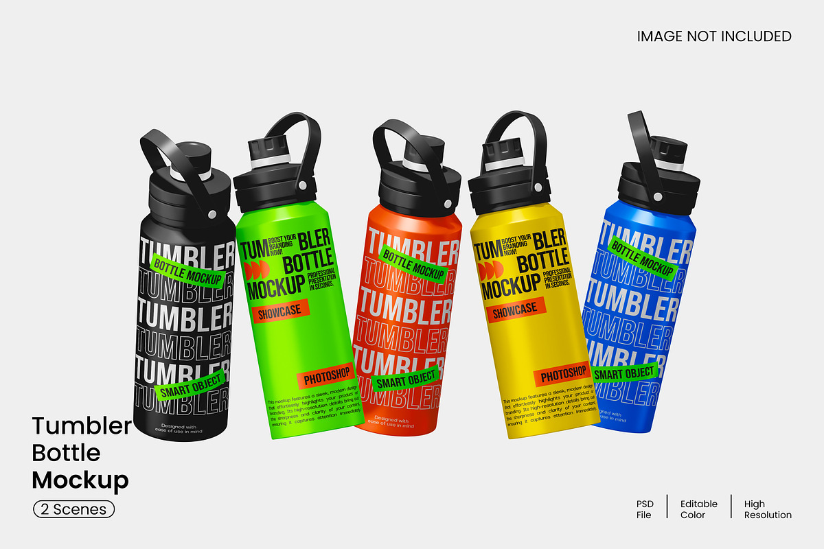 Tumbler Bottle Mockup, a Packaging Mockup by Unerispace (Photo 1 of 3)