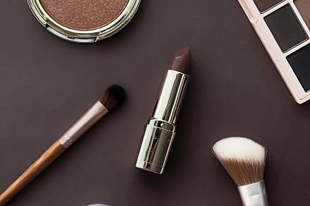 Beauty, make-up and cosmetics flatlay design with copyspace, cos, a Beauty & Fashion Photo by Anneleven
