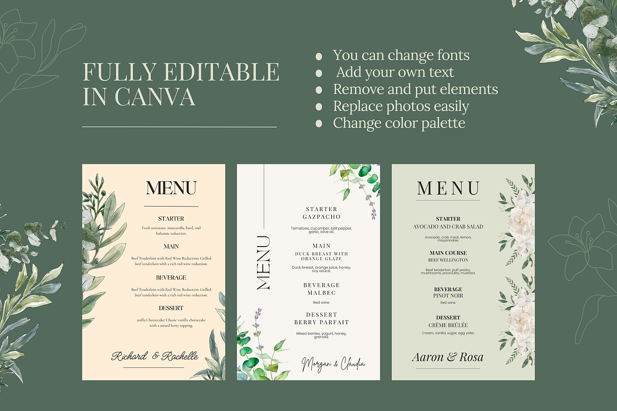 10 Elegant Wedding Menu Templates, a Templates & Theme by TemplateCastleStore (Photo 5 of 9)