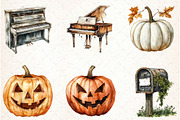 Watercolor Neutral Halloween Clipart, an Illustration by Libby Wishes (Thumbnail 3 of 5)