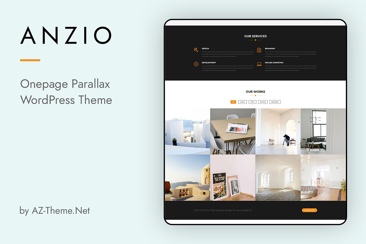 Anzio - Onepage WordPress Theme, a WordPress Template by AZ-Theme (Photo 2 of 5)