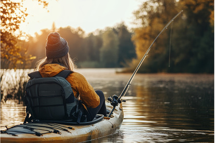 Kayaking and fishing at sunset with, a Sports & Recreation Photo by Woters little shop