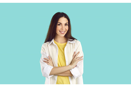 Studio shot of friendly young woman, a Person Photo by StudioRomantic