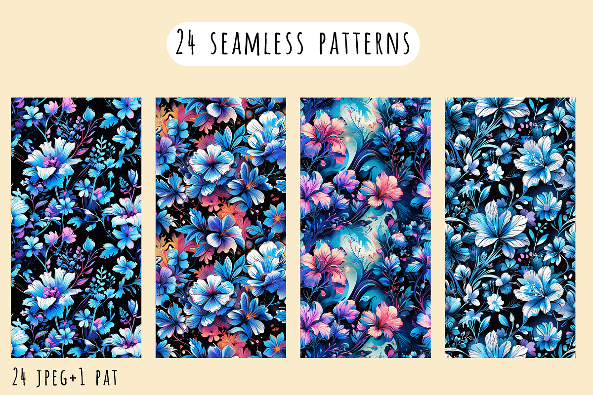 Dark and Bright Floral Patterns, a Pattern Graphic by Art Sproot (Photo 6 of 12)