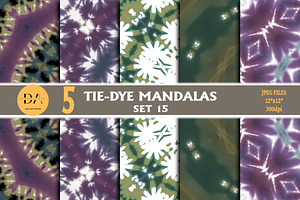 Tie Dye Mandalas Set 15