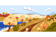Autumn nature, fall landscapes set, a Seasonal Illustration by Good Studio (Thumbnail 5 of 5)