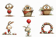 Whimsical Easter Clipart Bundle PNG, an Illustration by Libby Wishes (Thumbnail 6 of 7)