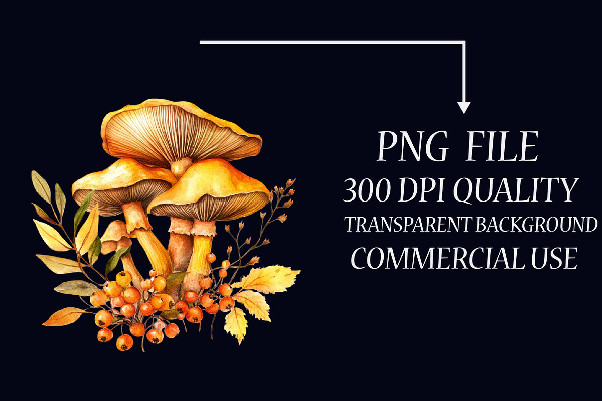 Autumn Mushroom Clipart, an Illustration by Libby Wishes (Photo 5 of 7)