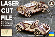 Small Sport Car - Laser Cut File, an Object Graphic by VectorPainter (Thumbnail 1 of 18)