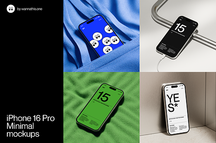 iPhone 16 Pro Minimal mockups, an iPhone Mockup by Wannathis.one