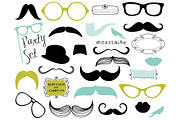 Mustache, Spectacles, Lips Clip Art, an Illustration by GraphicMarket (Thumbnail 1 of 3)