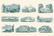 Vintage Landscape Illustrations, an Illustration by Graphic Goods (Thumbnail 15 of 18)