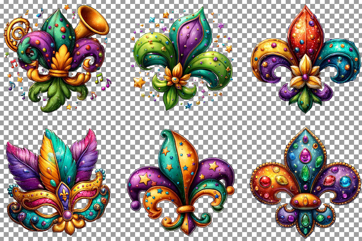 Fleur De Lis for Mardi Gras Clipart, an Illustration by Sublimation Artist (Photo 4 of 6)