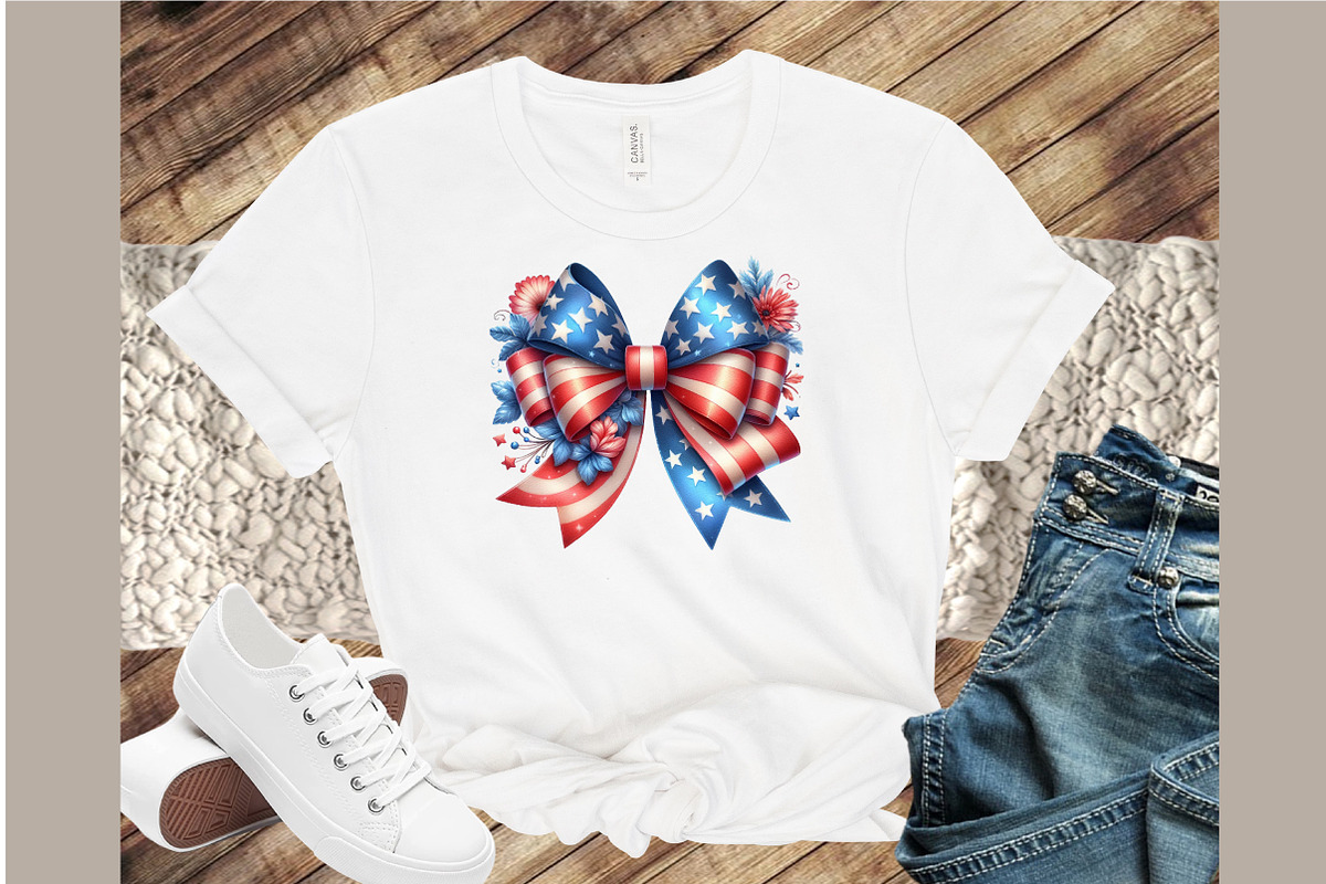 Watercolor 4th of July Bow Clipart, an Illustration by Sublimation Artist (Photo 4 of 6)