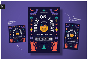 Trick or Treat Halloween Flyer, a Flyer Template by Neermana