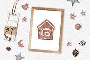 Christmas gingerbread clipart, a Decorative Illustration by CreativeByLu (Thumbnail 4 of 7)
