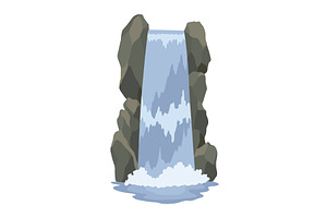 Cartoon river waterfall, an Illustration by Things for designers