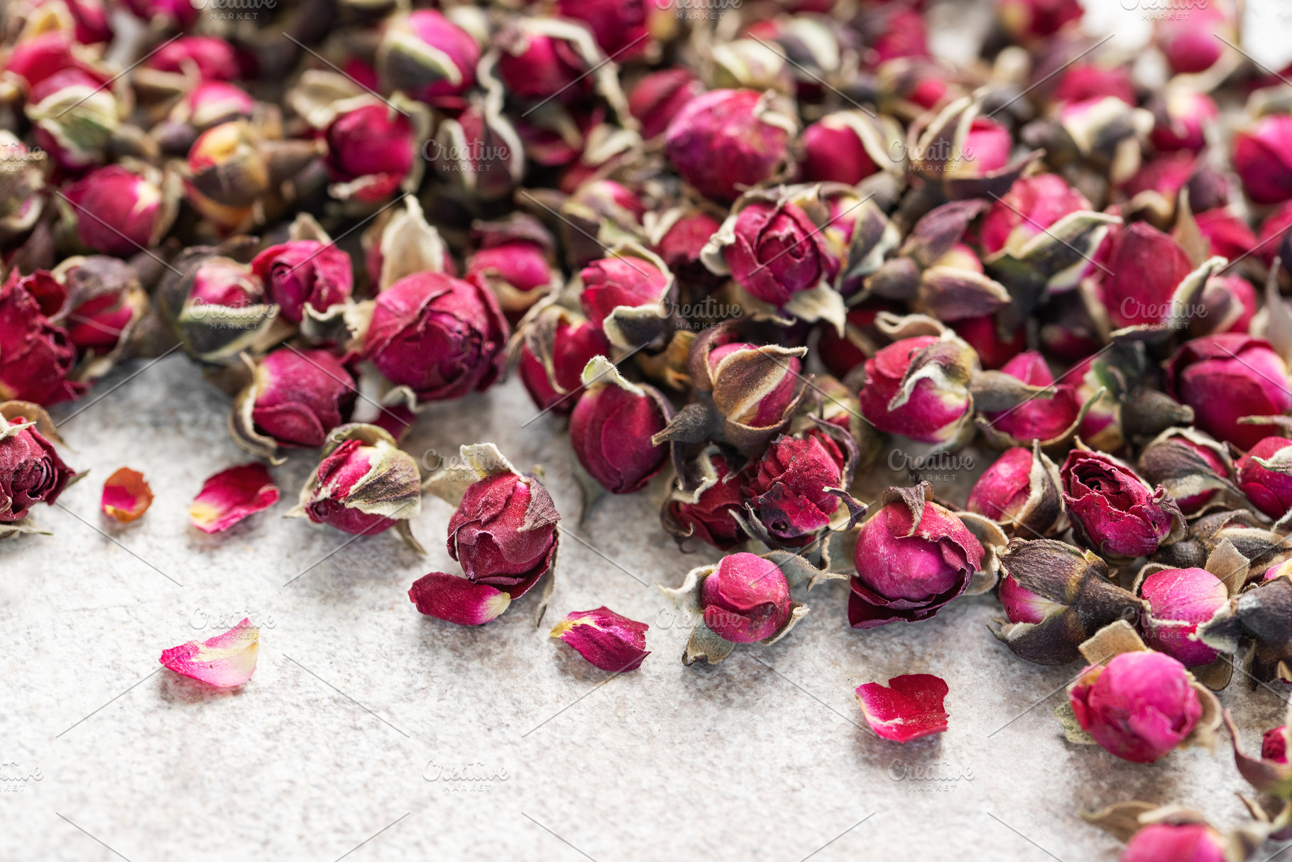 Dried rose buds for preparing herbal tea and aromatherapy, a Food & Drink Photo by Olena Rudo