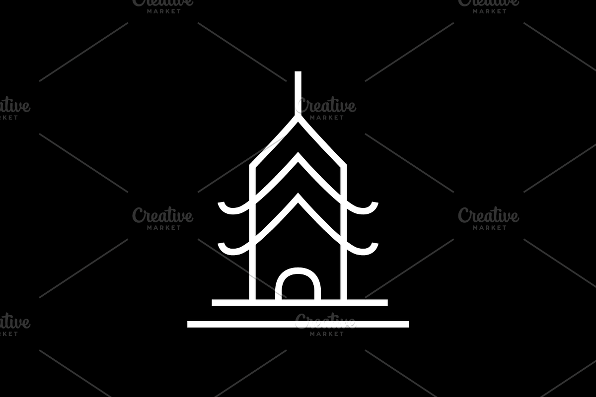 japanese culture house line logo, a Branding & Logo Template by devastd