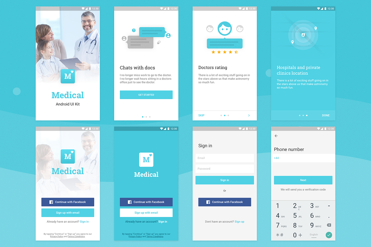 Medical Android UI Kit, an UI Kit Template by Pixelgrow (Photo 3 of 6)