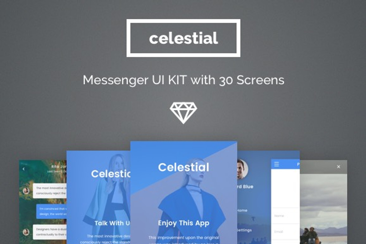 Celestial Messenger App UI Kit, an UI Kit Template by Designerbundle (Photo 1 of 2)